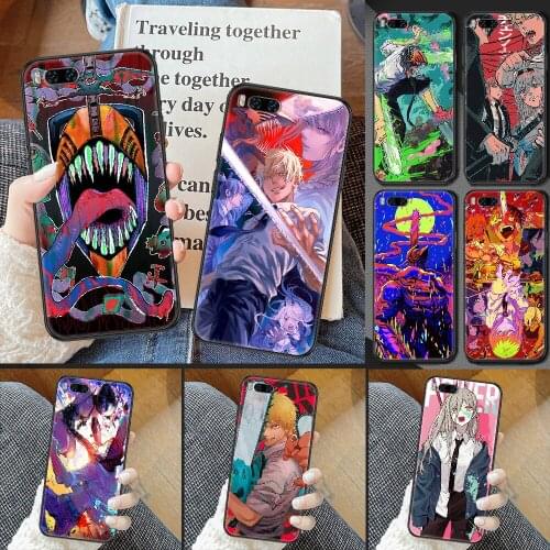 Anime Chainsaw Man Phone case For Xiaomi Mi Max Note 3 A2 A3 8 9 9T 10 Lite Pro Ultra black silicone funda art hoesjes fashion