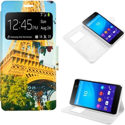 Case Flip Cover Sony Xperia M5 Drawings Paris