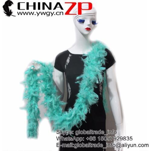 CHINAZP Factory 10yards/lot Cheap Wholesale 80G Dyed Mint Green Turkey Chandelle Feathers Boas for DIY Decorations