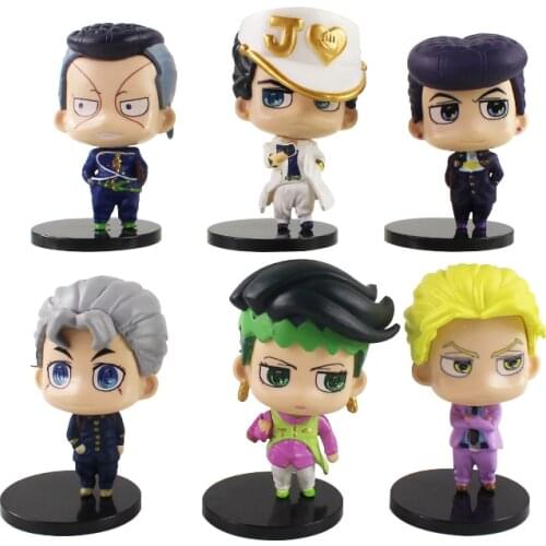 6 PCS/SET JoJos Bizarre Adventure Figure Toy Model Doll Jotaro Kujo Giorno Giovanna Bruno Joesph Jonathan Josuke Kira Mista Toys