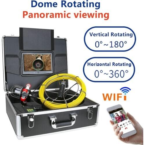 Pipe Inspection Video Camera Drain Sewer Pipeline Industrial Endoscope support WiFi Wireless DVR 360 Degree Rotating Camera