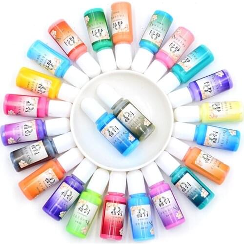 24 Colors Epoxy Pigment Opaque Liquid Resin Colorant Non-Toxic Epoxy Resin Macaron Dye Solid Color Liquid Resin Dye Kit