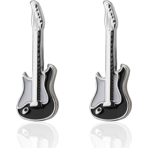 HYX Luxury Fashion cufflinks for mens Brand cuff buttons cuff links High Quality silvery Guitar abotoaduras Jewelry