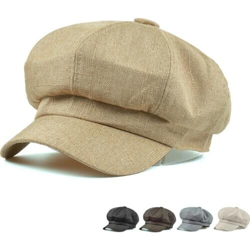 British Style Newsboy Cap Men Cotton Ascot Cap Beckham Khaki Male Spring Summer Vintage Brand New Octagonal beret hat