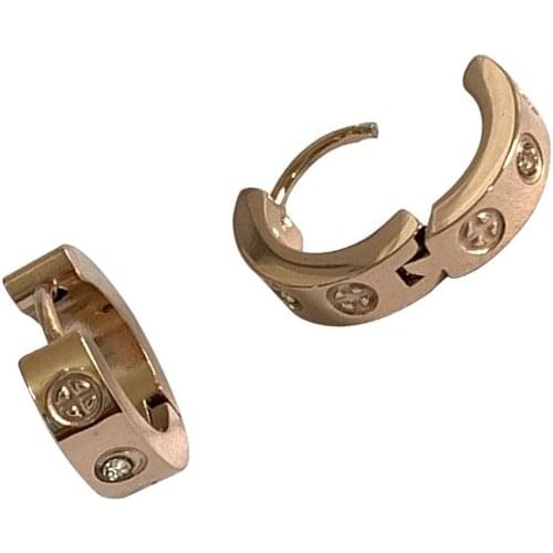 Classic brand earrings for men and women, trendy and fashionable cross titanium steel earrings, gift jewelry