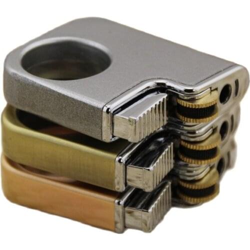 Creative fun finger ring portable metal gas cigarette lighter, metal fire lighters creative new wheels