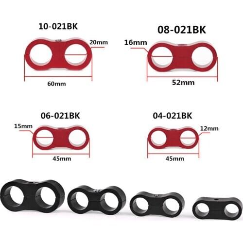 Mtsooning AN4 AN6 AN8 AN10 Braided Billet Rubber Hose Line Clamp Aluminum Anodized Line Separator Adapter Bracket