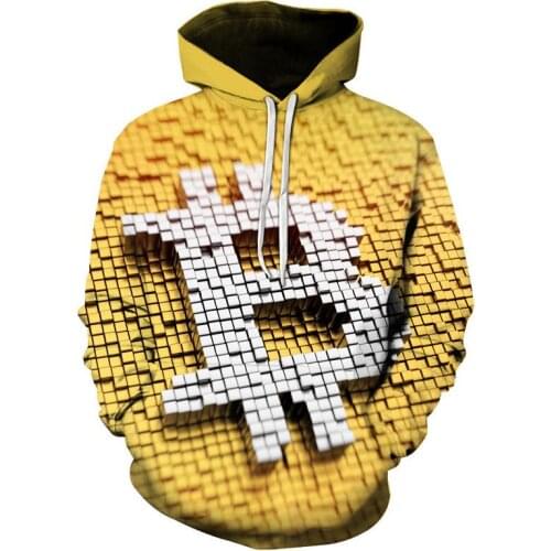 2021 new Bitcoin 3d Printed hoodie Fashion cool Sweatshirt harajuku Streetwear hoodiesHip Hop Casual Pullover Coat