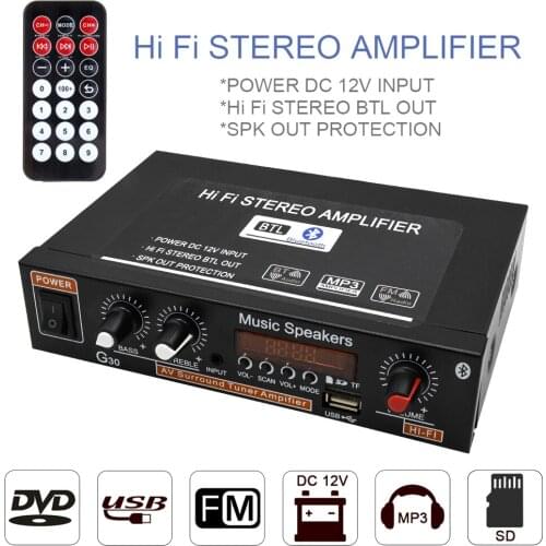 New 800W G30 Digital Home Amplifier Bluetooth-compatible Hifi Stereo Subwoofer Music Player Support Fm Tf Aux 2 Channel