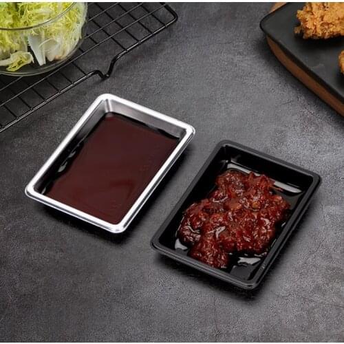 Disposable Sushi Soy Sauce Dish Rectangle Salad Salt Seasoning Containers Plate Restaurant Take-Out Package Wholesale SN593
