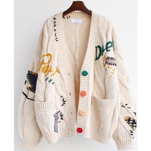 Autumn And Winter New Sweet Kawaii Lazy Cardigan Sweater Womens Jacket Loose Fashion Slim Mid-length Knitted All-match Blouse