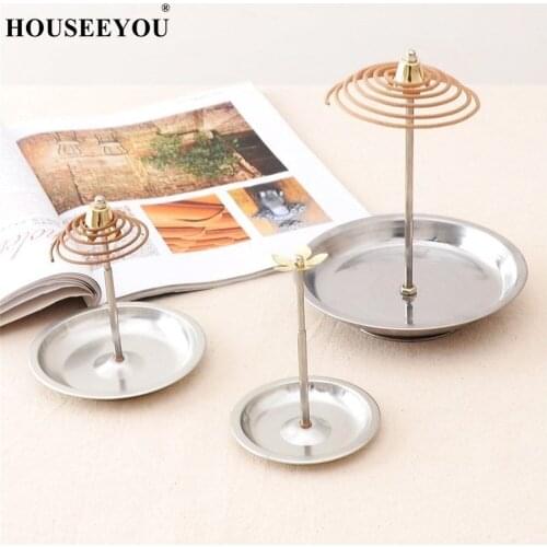 S/M/L Stainless Steel Plate Coil Incense Holder Sandalwood Censer Incense Stand Aroma Burner Aromatherapy Fragrant Furnace