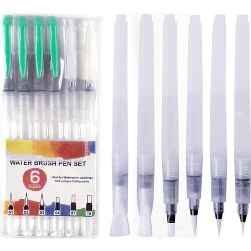 3/6 Pieces Portable Paint Brush Water Color Brush Pencil Soft Watercolor Brush Pen for Beginner Painting Drawing Art Supplies