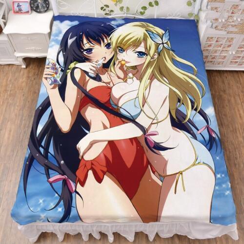 Anime Boku wa Tomodachi ga Sukunai characters sexy girl Mikazuki Yozora & Kashiwazaki Sena bed sheet & flannel blanket 150x200cm