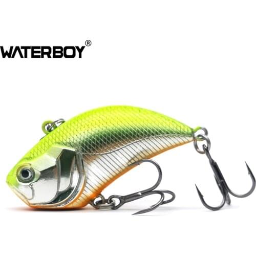 WATERBOY VIB Lure 5.4 cm 14.5g Plastic Vibe Fish Artificial Hard Bait Wobbler Fishing Jerk Bait with Mustard Hook