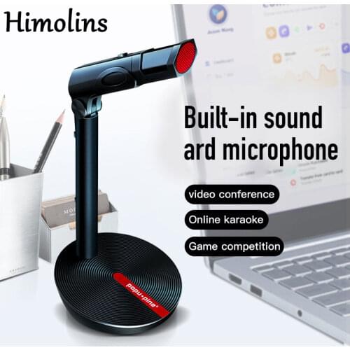 Himolins Professional Microphones for Singing Radio Cassette Recorder USB 3.5MM Desktop Karaoke Mike Handheld MIC for PC