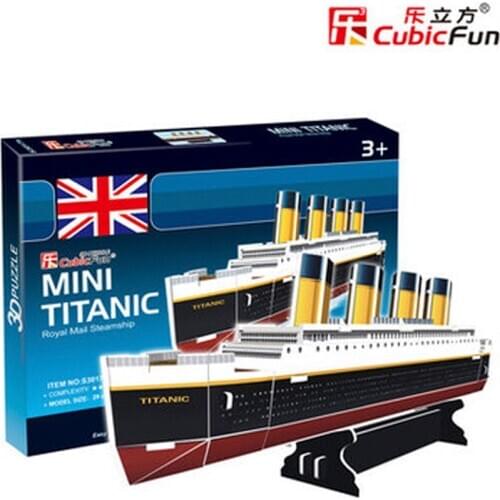 T82 3D Puzzles DIY mini Titanic airplane three-dimensional puzzle children creative educational toy