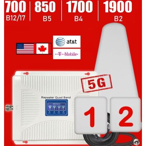 B12 B5 B4 B2 Home Yagi Ceiling Whip antenna Cell Phone Signal Booster Kit for All Carriers 3G 4G LTE AWS United States Canada