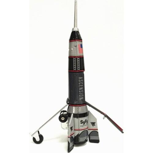 [Funny] Adult Collection Retro Wind up toy Metal Tin skyexpress rocket Mechanical toy Clockwork toy figures model kids gift