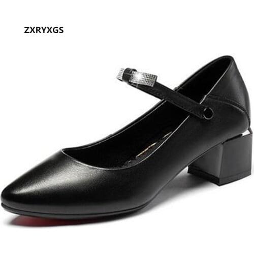 2021 New Pointed Crystal Bow High Quality Soft Cowhide Black Leather Shoes High Heels Elegance Fashion Shoes Woman Large Size