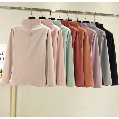 2021 Korean Fashion Autumn Winter Knitted Sweater Women Round Neck Pullovers Casual Slim Buttons Solid Color Long Sleeve Y20