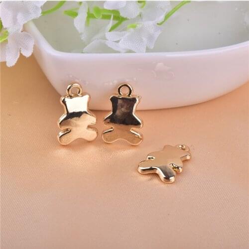 20pcs/pack Lovely bear Metal Charms Golden Base Earring Bracelet DIY Jewelry Making