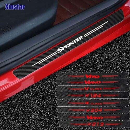 4pcs Car Protector Door Sill Stickers For Mercedes Benz CITAN R V CLASS SPRINTER VIANO VITO W203 W204 W205 W124 W213