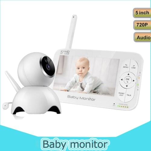 5.0 Inch Baby Monitor with Camera Wireless Video Color 720P HD Nanny Security Night Vision Temperature Camera