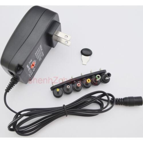 50PCS 30W Universal AC Wall Plug in Power Adapter 3v 4.5v 5v 6v 7.5v 9v 12v 2.5A charger with 6pieces tip Switching power supply
