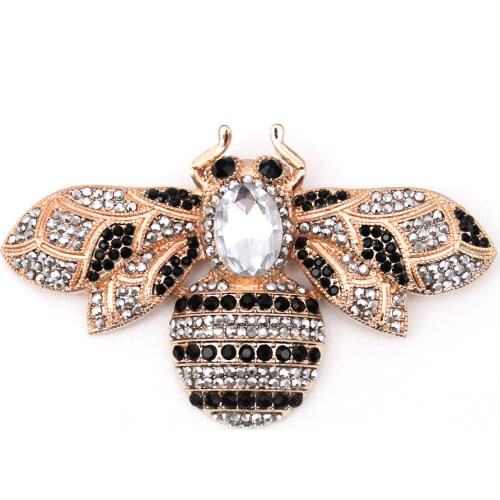 50pcs/lot Free shipping Jewelry Charming crystal gold &silver tone 100mm acylic large insert bee brooch pins