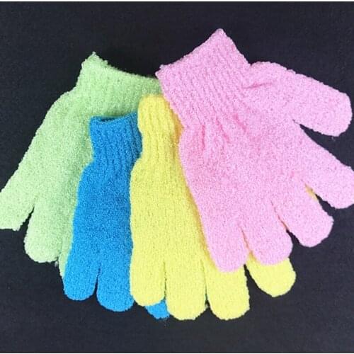 50pcs Shower Bath Gloves Exfoliating Wash Skin Spa Massage Scrub Body Scrubber Glove 9 Colors (Random Color)