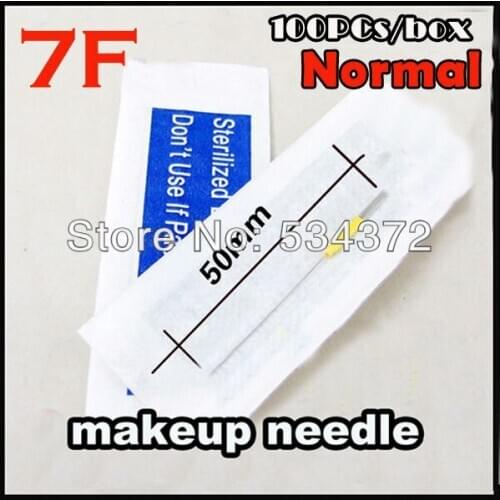 7F X100PC/Box Normal Permanent Makeup Machine Pen Needles Free Shipping