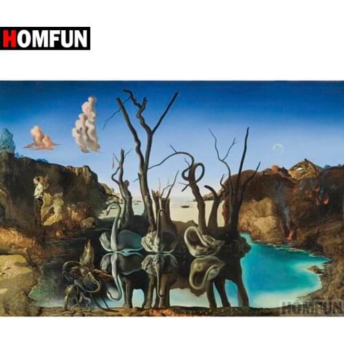 HOMFUN Full Square/Round Drill 5D DIY Diamond Painting "Dream lake" 3D Diamond Embroidery Cross Stitch Home Decor A18704