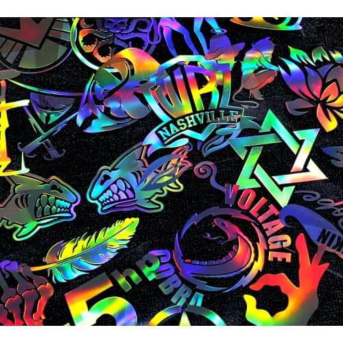 Car Styling and Decals Motorcycle Helmet Computer Decorate Stickers Laser for Fashion Star Mask Man Fish Snake