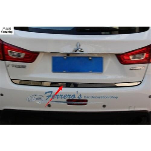 Free shipping 1pc car styling for 2010-2013 Mitsubishi ASX Stainless Steel back rear trunk Protection decoration sequins