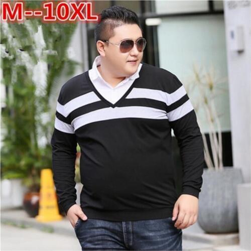 Plus size 10XL 8XL 6XL 5XL Casual cotton Men Polo Shirt Thicker Mens Long Sleeve Solid Polo Shirts Camisa Polos Tops Tees