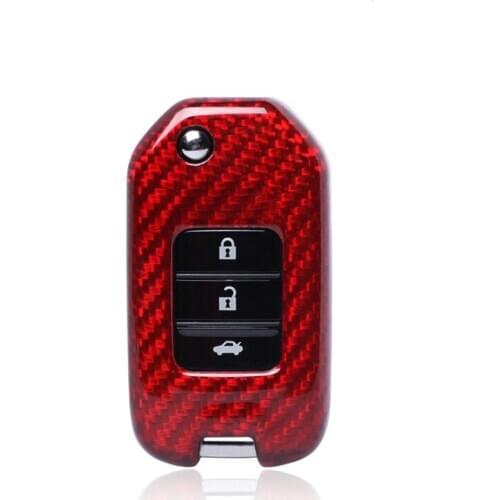 Carbon Fiber Car Key Case Shell For Honda CRV XR-V Accord Jade Fit Holders Accessories Car Styling