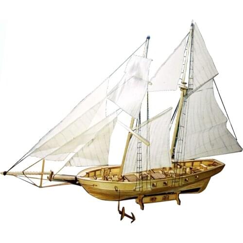 DIY Boat Minaitures Wooden Sailboat Toys Sailing Puzzles Decorative Toys