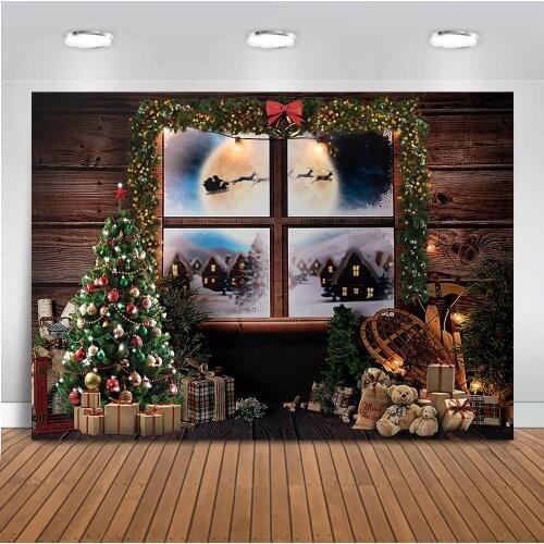 Photography backdrop Christmas Tree Window Photo background studio Portrait Background for photo studio newborn baby photocall