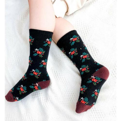 Girls Kids Teenage Children High Knee Cotton School Floral Socks 1-8 years