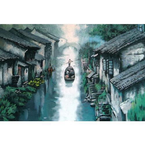 Chinese ink painting The wooden puzzle 1000 pieces ersion jigsaw puzzle white card adult childrens educational toys