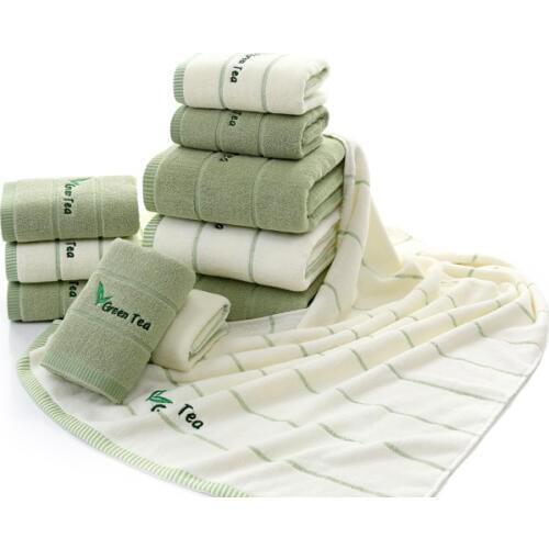 Luxury 100%Cotton Towel Set 1pc Bath Towel 1pc Hand Towel 1pc Face Towe Brand Serviette Adulte Embroidery Large Beach Towels Set