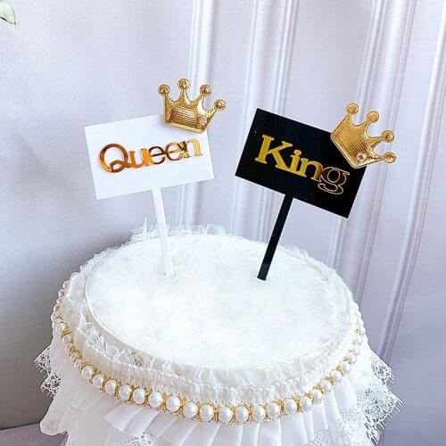 King Queen Happy Birthday Cake Topper Cartoon Girl Boy Birthday Cake Topper For Kids Birthday Party Cake Decorations Baby Shower