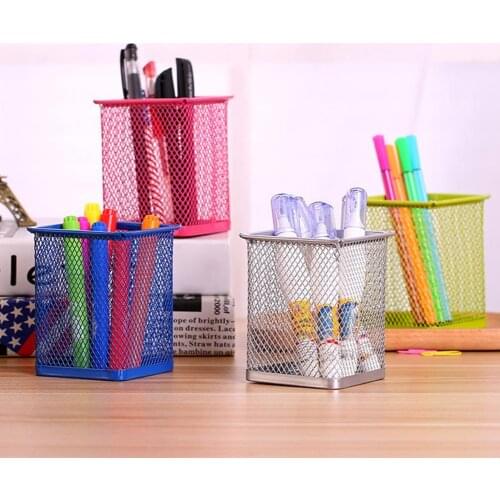 Wrought Iron Good Good Load Capacity Pencil Cup Pot Practical Pen Container Long Lasting for Office