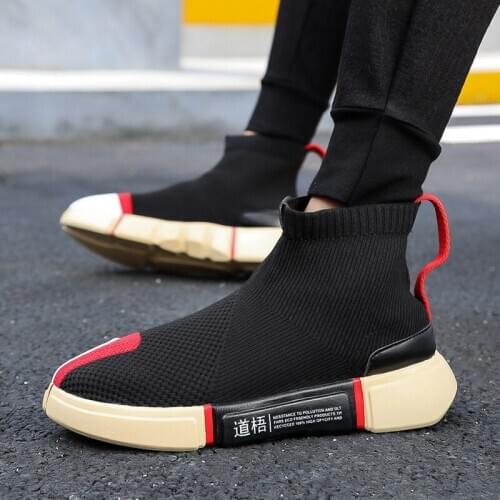 Men Spring High Top Sock Sneakers Flats Slip On Shoes Male Sandal Air Mesh Plimsolls Espadrilles Man Trainers Zapatillas Hombre