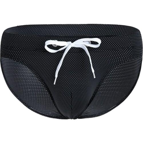 Mens Surf Beach Sexy Low Waist Tether Mesh Breathable Elastic Bikini Swimwear Suit Swimming Trunks Surf Short 2021 New Desmiit