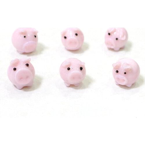 Custom handmade glass statues Easter Mini pink pig high quality cartoon animal figurine ornaments Home Furnishing decorations