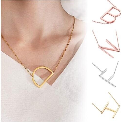 Fashion Women 26 English Letter Pendant Chain Necklace Choker Party Jewelry Gift