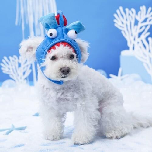 Pet headgear dog cross-dressing soft cute cartoon pet hat funny cat headgear cross-dressing