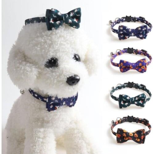 Lovely Cute Pet Cats Necklace with Bell Fabric Pet Necklace Bright Color Pet Product